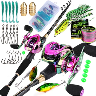 Conjunto De Vara De Pesca E Carretel Sougayilang Telescópica De 1.8M-2.4M Com 12 + 1BB/17 Fundição Viagem Resistência Má
