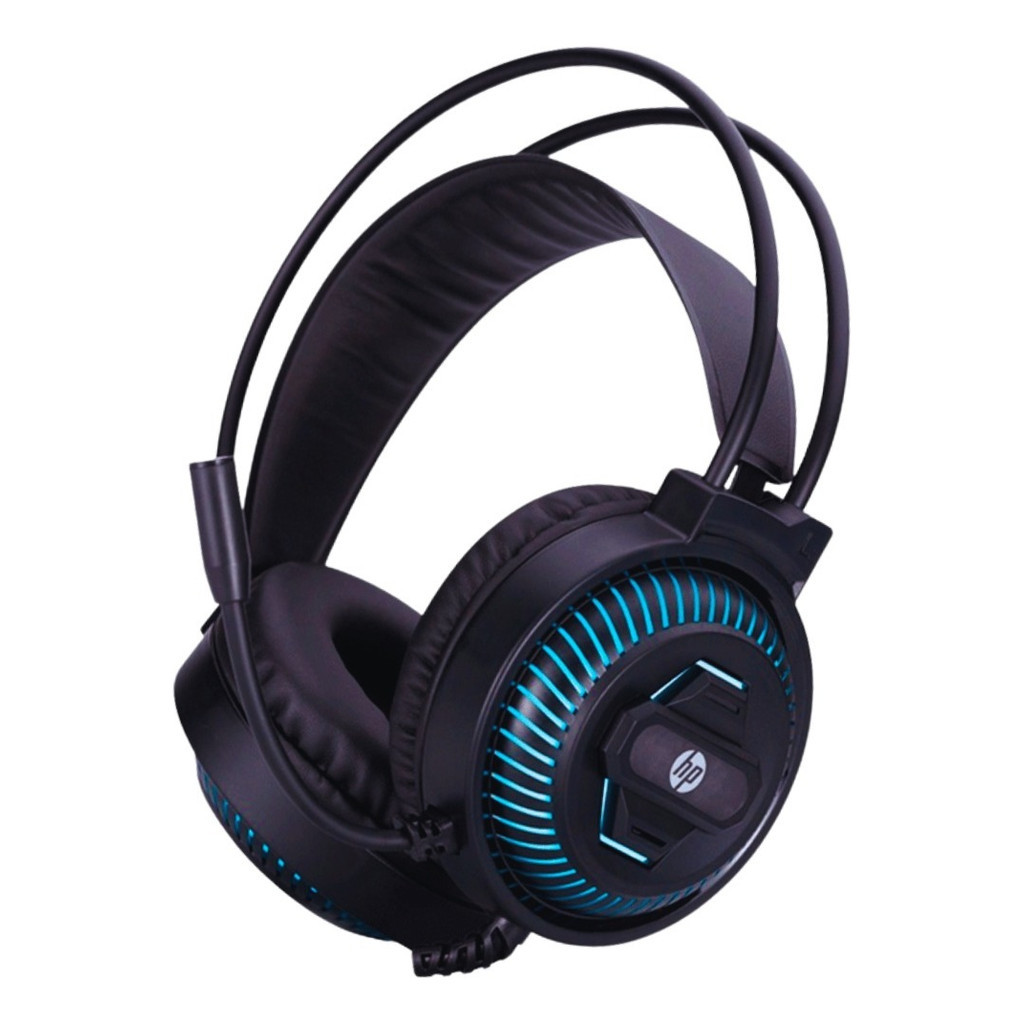 Headset Gamer Hp Dhe-8001u Conexão Usb Cor Preto Led Azul | Shopee Brasil