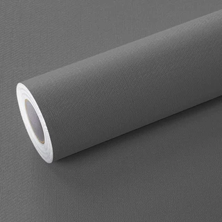 Papel d Parede Adesivo Lavavel Textura Linho Cinza Escuro 5M