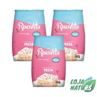 KIT 3 Mistura para Bolo Festa Sem Glúten Sem Lactose 400g - Risovita