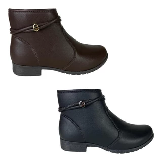 Bota Feminina Dakota Cano Curto Salto Baixo Com Ziper
