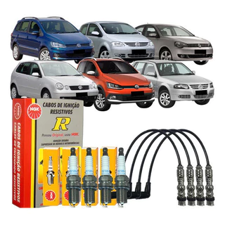 Kit Vela + Cabo Ignição 1.0 1.6 Vw Gol Fox Polo Saveiro em Oferta na Shopee