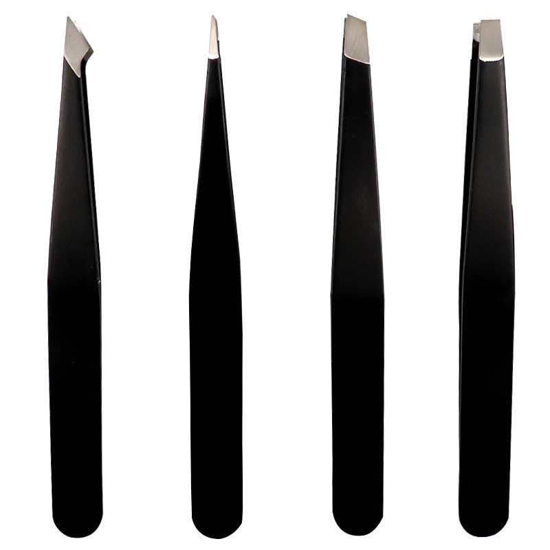 Conjunto De Pinças Kit Com 4 ou Unitário De Sobrancelha Aço Inoxidável Preta