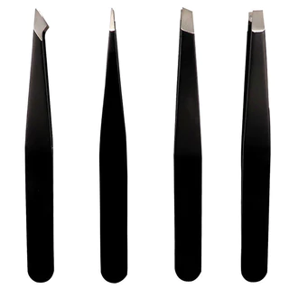 Conjunto De Pinças Kit Com 4 ou Unitário De Sobrancelha Aço Inoxidável Preta