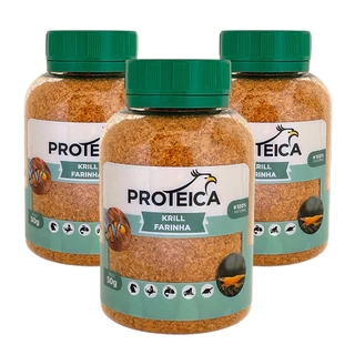 Krill Farinha Ração para Peixe - Kit 3 potes 50g - PROTEICA