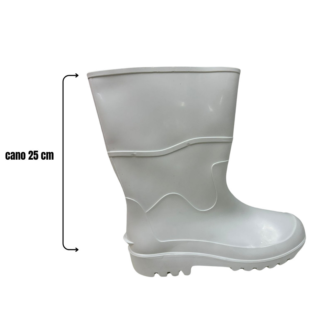 BOTA BRANCA SUPER LEVE PVC CANO MEDIO WORK FLEX