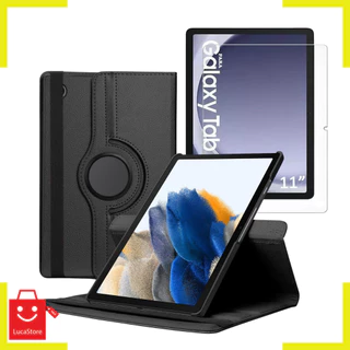Kit Capa Giratória Couro 360° Para Samsung Galaxy Tab A9 Plus X210/X215 + Pelicula De Vidro 9H Temperado