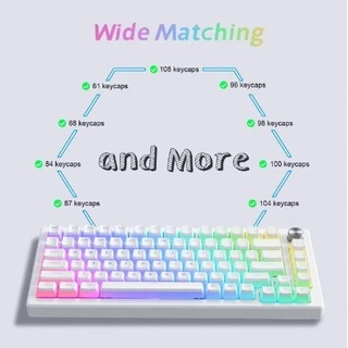 Pudim PBT Keycaps RGB Teclado Mecânico Gaming Double Shot Translúcido Layout Perfil OEM branco