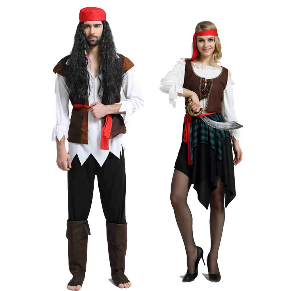 Roupas De Pirata Adulto Para Mulheres Homens Capitão Jack Sparrow ...