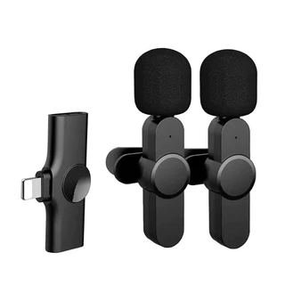 Microfone De Lapela IOS Sem Fio Gravação De Áudio Carregamento Usb