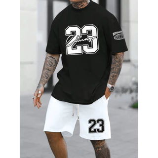 CONJUNTO 23 CHICAGO MASCULINO CAMISETA OVERSIZED E BERMUDA DRY FIT