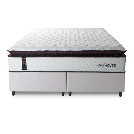 Conjunto Cama Box Espuma San Diego Branco King 193x203x67