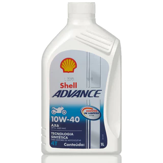 Óleo De Motor Shell Advance AX6 10W40 Lubrificante Api SL Jaso MA2 - 1 Litro