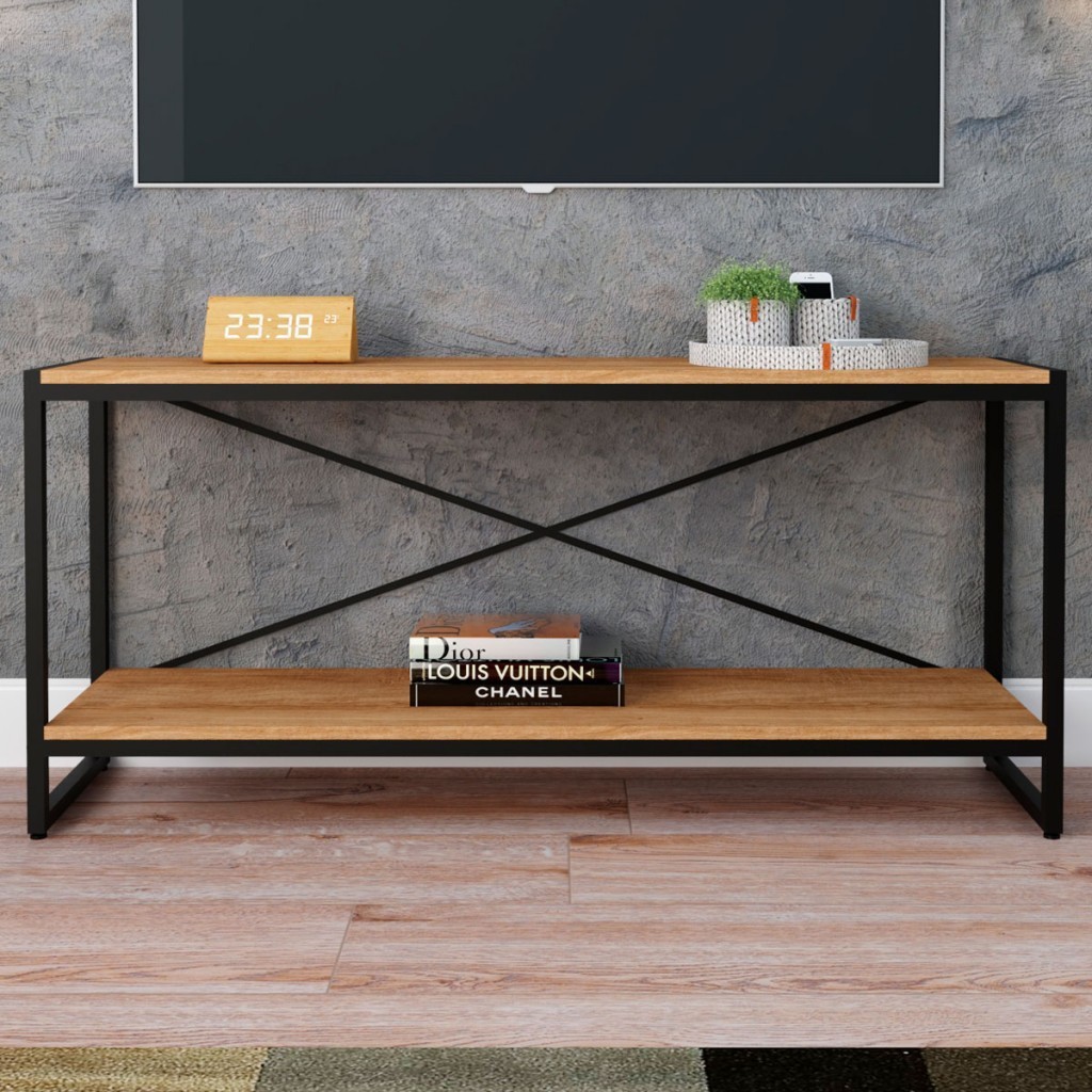 Rack para TV Até 50 Polegadas Dynamica 1 Prateleira Lâmina Mel/Preto - Compace