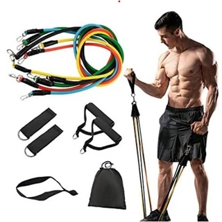 11 Pçs / Set Elásticos Puxar Corda Para Casa Ginásio Equipamentos De Treino Exercício Resistência