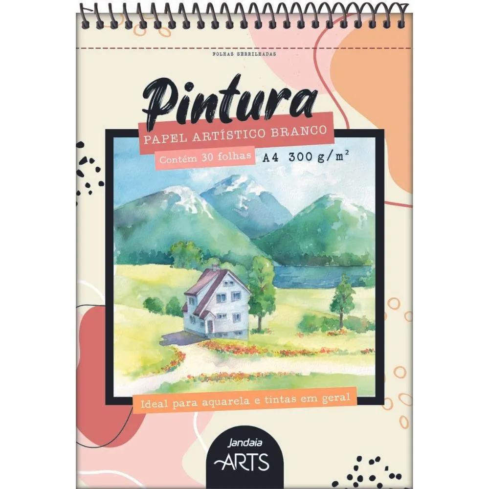 Caderno Espiral para Pintura e Desenho Artístico 30 Folhas 300g JANDAIA ...