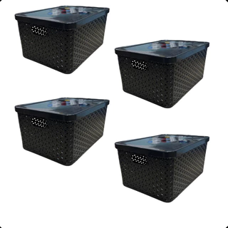 Kit Com 4 - Cesto Caixa Organizadora Rattan - 4 Litros
