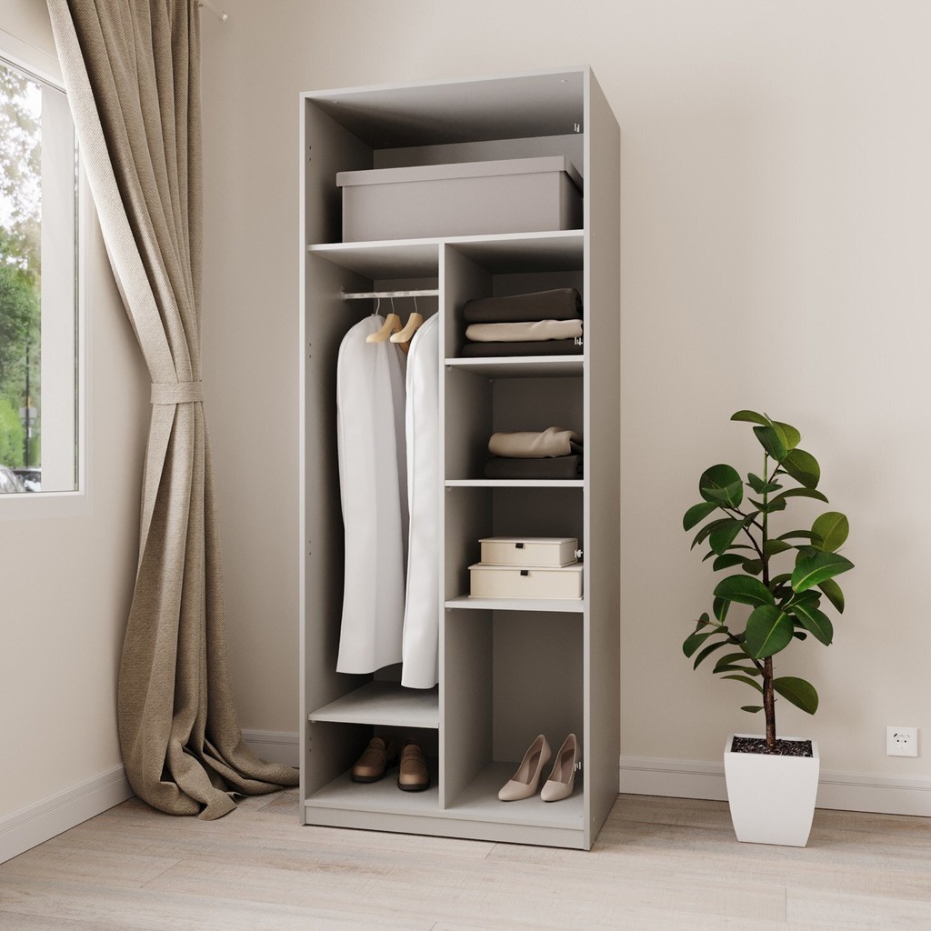 Guarda-roupa Modular 80cm sem Portas com Prateleiras Jade Cabecasa ...