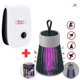 Kit De Defesa Dupla Para Viagens : Repelente De Bateria Com Armadilha UV Compacta , Ecológica E Resistente À Chuva