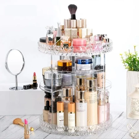 Organizador De Cosmético Maquiagem Acrílico Giratório 360º Organizador De Cosméticos Porta Maquiagem Acrílico Giratório