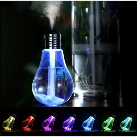 Lâmpada Led Cabo Usb Umidificador Aromatizador De Ar 400ml