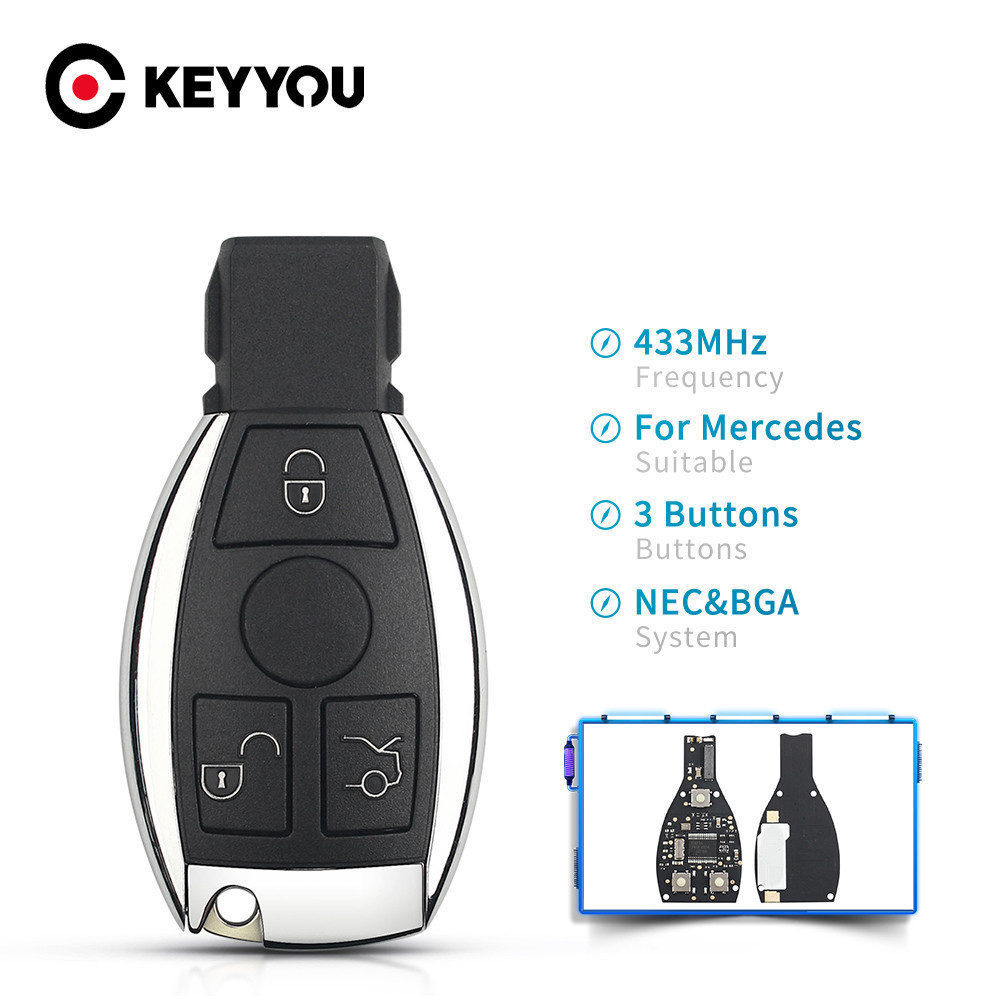Controle Remoto Da Chave Do Carro 315/433MHz BGA Para Mercedes