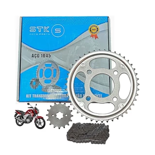 Kit Relação Transmissão Coroa Pinhão Corrente CG 160 Titan Ano 16-19 Sem Retentor