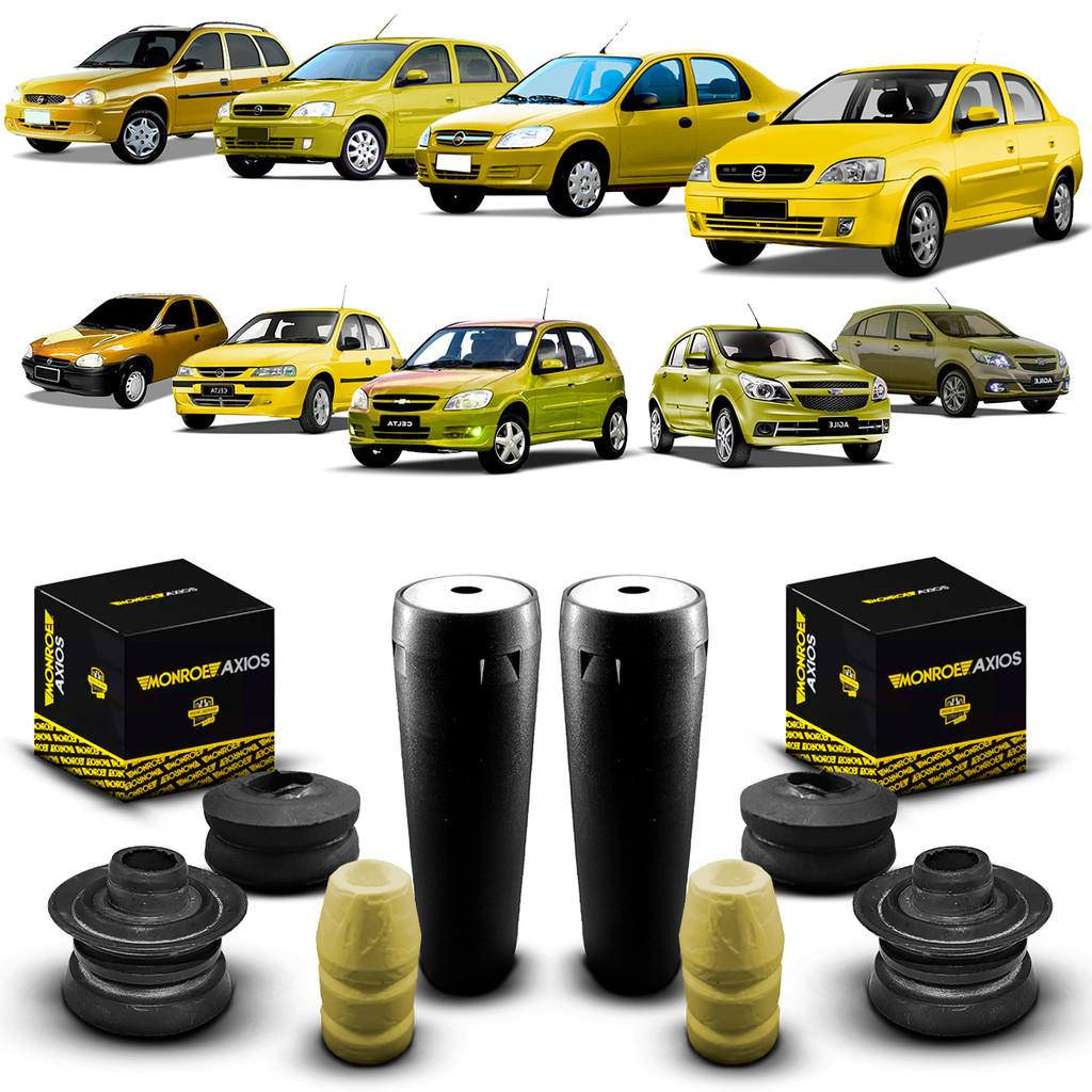 Par Kit Coxim Suporte Batente Coifa Calço Bucha Amortecedor Traseiro Chevrolet Agile Celta Corsa Wagon Classic Prisma