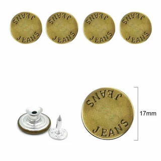 Botão Flexível Jeans - Fashion Jeans - 17mm - Ouro Velho - RO.151552 [ 50 unidades ]