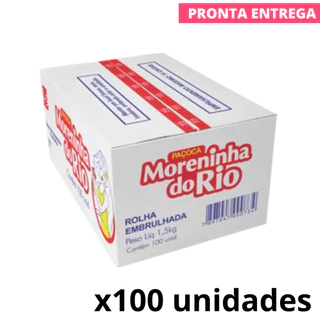 Paçoca Rolha Embalada Caixa c/ 100 Unidades de 15G - Moreninha do Rio