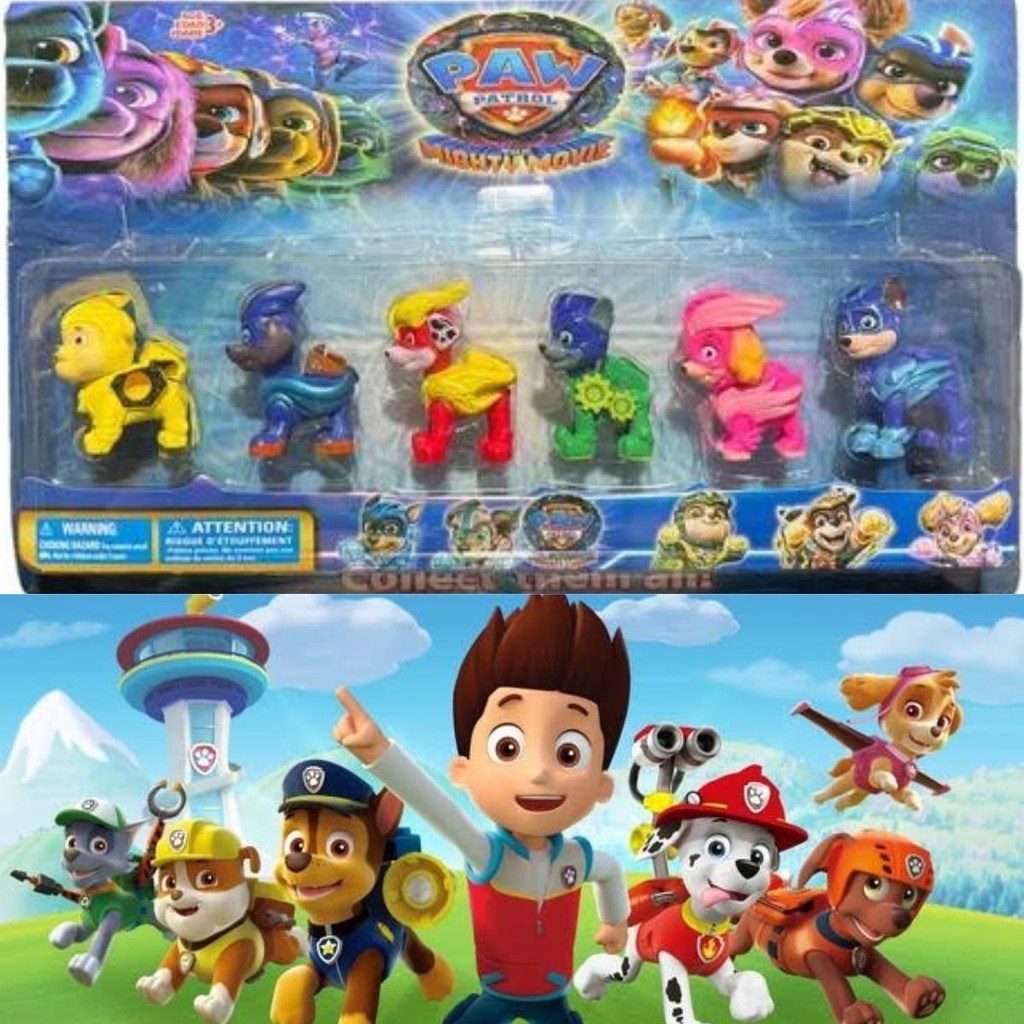 Kit 6 Bonecos Patrulha Canina Brinquedo Infantil Patrulheiro | Shopee ...