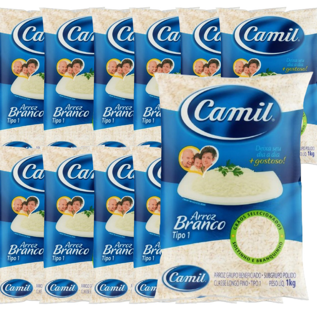 Arroz Polido Tipo 1 Camil Pacote 1kg Fardo Com 10 Un. | Shopee Brasil