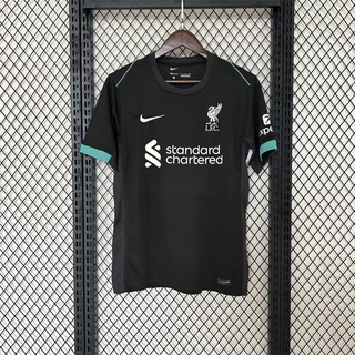Camisa de Futebol Masculino Liverpool 24 /25 Away Jersey Black (Homens) (LWP) 