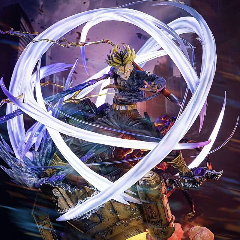 Anime Dragon Ball Z Future Warrior Trunks Figura Estátua De Cabeça Dupla