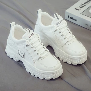 2024 Novos Sapatos Para Pais , Brancos De Sola Grossa De Outono E Inverno Mulheres De PU Esportivos De Lazer