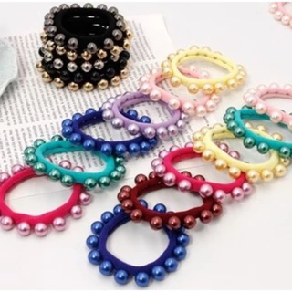 KIT 24 unidades Elástico de cabelo Com Pérolas branco/preto acessorios xuxinha para cabelo Rabico de cabelo em Oferta na Shopee