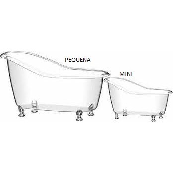 BANHEIRA PETISQUEIRA TRANSPARENTE COM PÉ ACRILICO unidade MINI OU PEQUENA