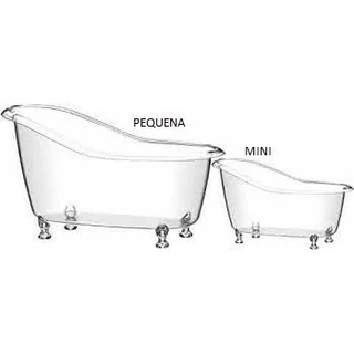 BANHEIRA PETISQUEIRA TRANSPARENTE COM PÉ ACRILICO unidade MINI OU PEQUENA