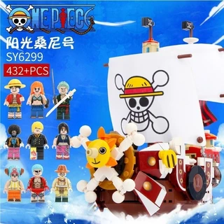 432 Pcs Navio Sunny One Piece Luffy/Zoro/Nami/Sanji Blocos De Construção Montar Anime