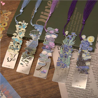Pintura Floral Retro Bookmark Metal Bronzeado Oco Com Tassel Para Leitores De Clubes De Livros Escritores Amantes Estudantes