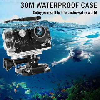 Câmera de ação 4K Ultra HD WiFi 30 metros à prova d'água com controle remoto em Oferta na Shopee