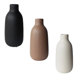 Vaso de Cerâmica Elegante Grande Luxo Artesanal Fosco Várias Cores Minimalista