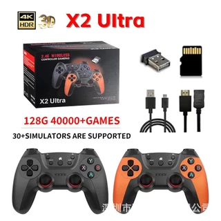 X2 Ultra Game Stick 4K Consoles De Jogo Retro Vídeo De TV Familiar 64GB 30000 + Jogos Para Psp/Ps1
