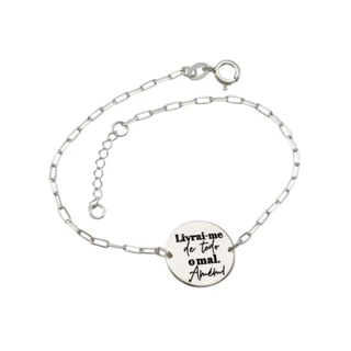 Pulseira Feminina de Prata 925 Livrai-me de todo o mal. Amém! em Oferta na Shopee