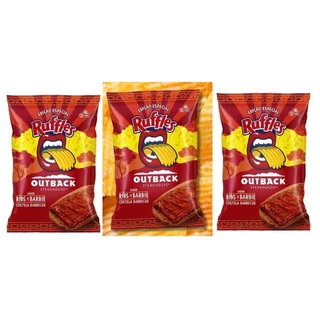 Kit 3 Ruffles Outback Sabor Costela ao Molho Barbecue 65g Batata Frita Ribs on The Barbie Steakhouse