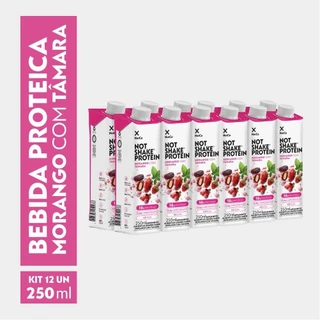 Kit 12x Bebida Proteica NotCo NotShake Protein 16g de Proteína Morango com Tâmara 250ml