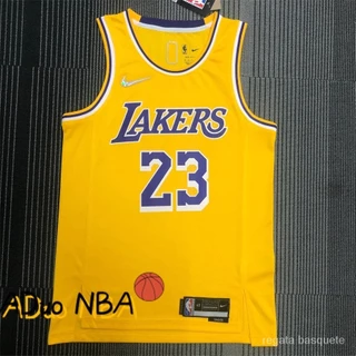 Hot pressed 75th Anniversary Camisa Los Angeles Lakers #23 nba LeBron James De Basquete Gold Icon Edition jerseys