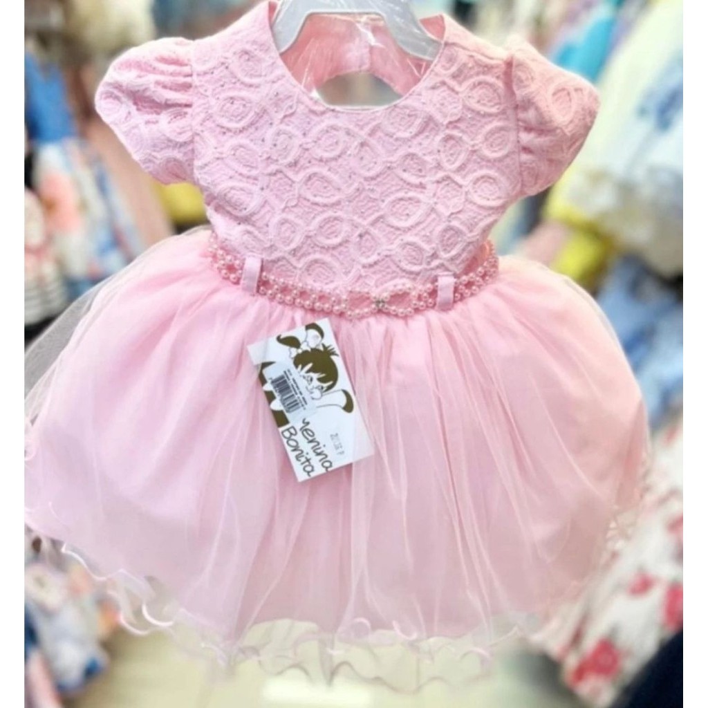 Vestido festa infantil rosa bebe recem nascido a ano Shopee Brasil