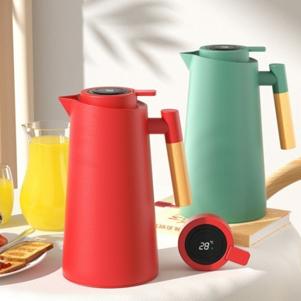 Garrafa Térmica Termometro Digital 1L Café Chá Nórdica Com C