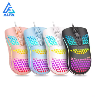 Mouse Óptico Com Fio USB RGB Para Notebook Computador